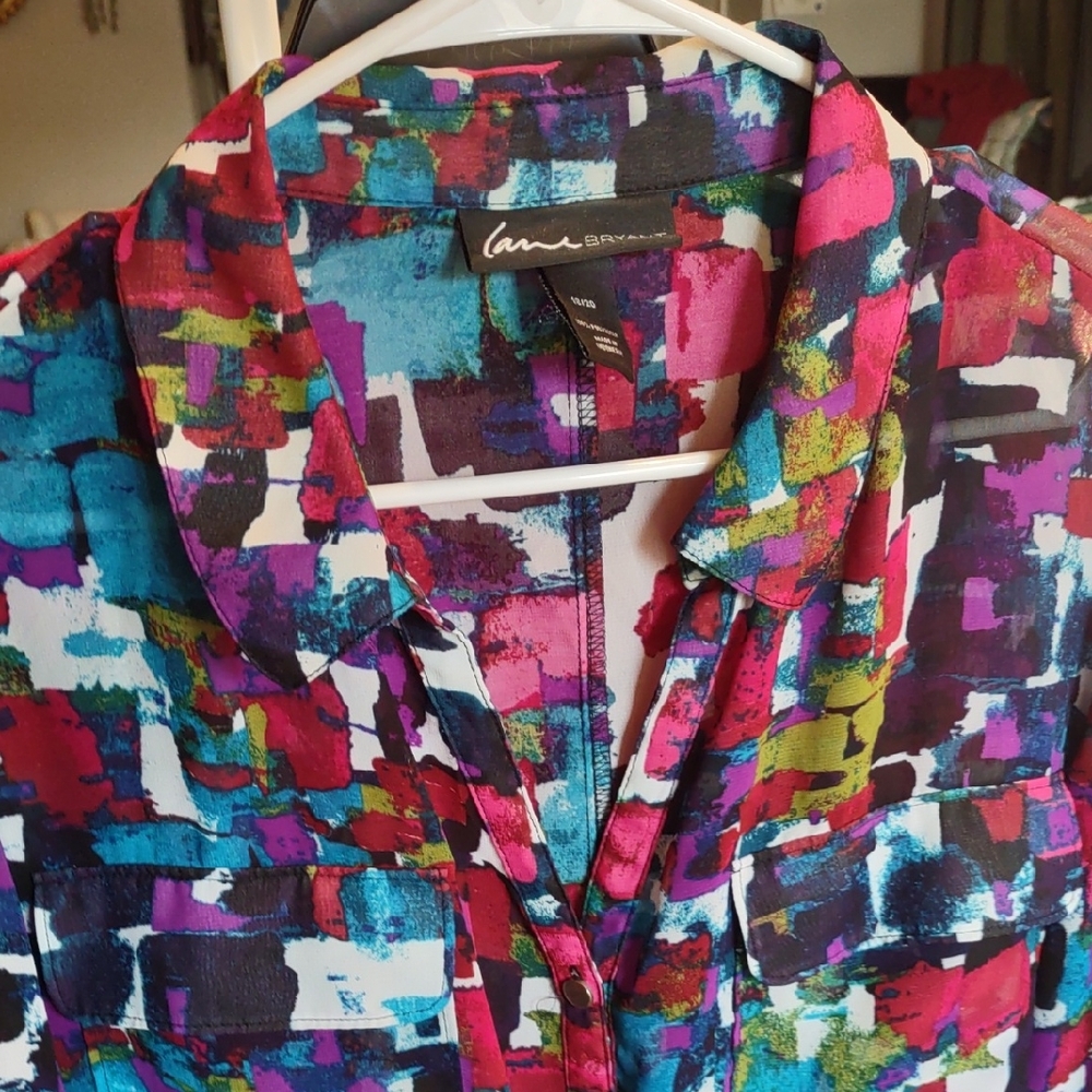 Lane Bryant Multicolor Abstract Blouse